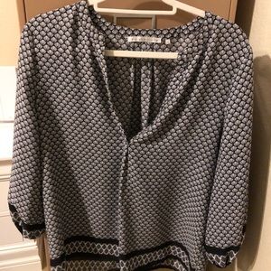 Blue and Black Blouse